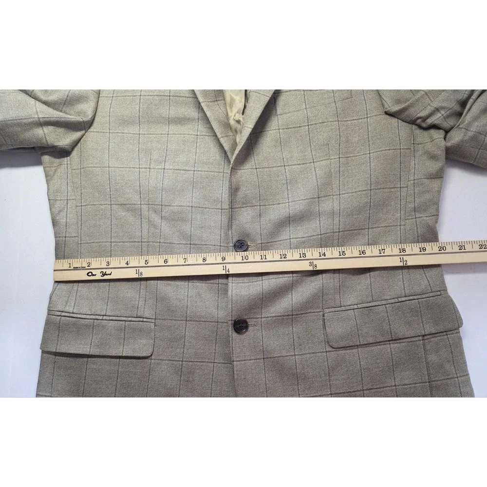 Lauren Ralph Lauren Mens‎ Size 40R Silk Blend Brown Check Blazer